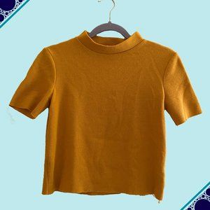 Mustard Short Sleeve Turtleneck | Zara